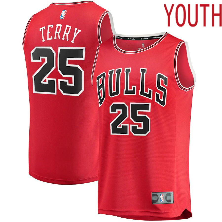 Youth Chicago Bulls 25 Dalen Terry Fanatics Branded Red Draft First Round Pick Fast Break Replica NBA Jersey